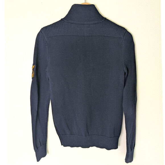 Ralph Lauren Jeans Co Navy Gold Button Collar Logo Sweater Women S Nautical Prep - Picture 2 of 11